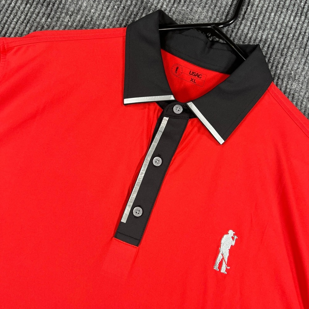 USAG U Suck at Golf Polo Shirt Mens XL Extra Large Red Short Sleeve Performance